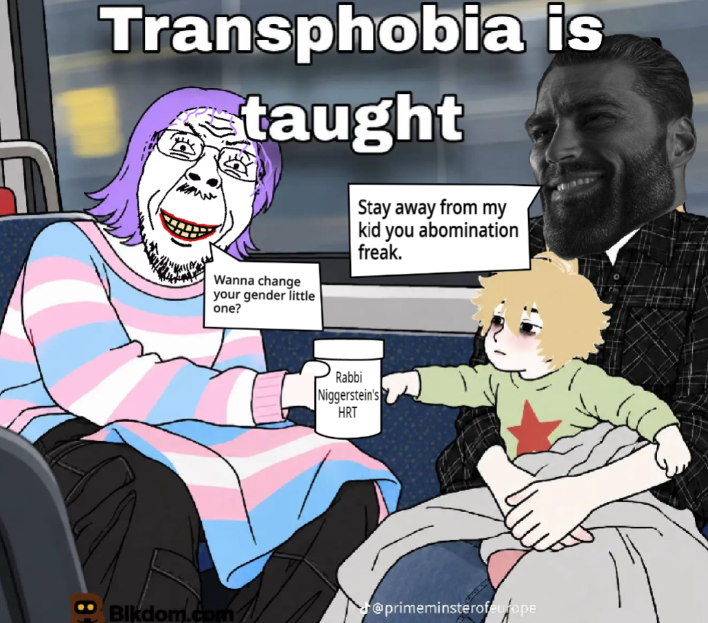 gigachad, twinkjak, wojak, bernd, troonjak, 1soyjak, baby, black eyes, blonde hair, child