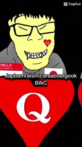 feraljak, 1soyjak, black hair, brown eyes, built for bwc, bwc, capcut, capcut template, chink, closed eyes