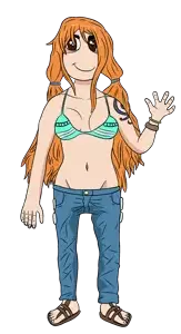 nami, soytan, femjak, 1nas, anime, anime girl, bra, breasts, brown eyes, clothes