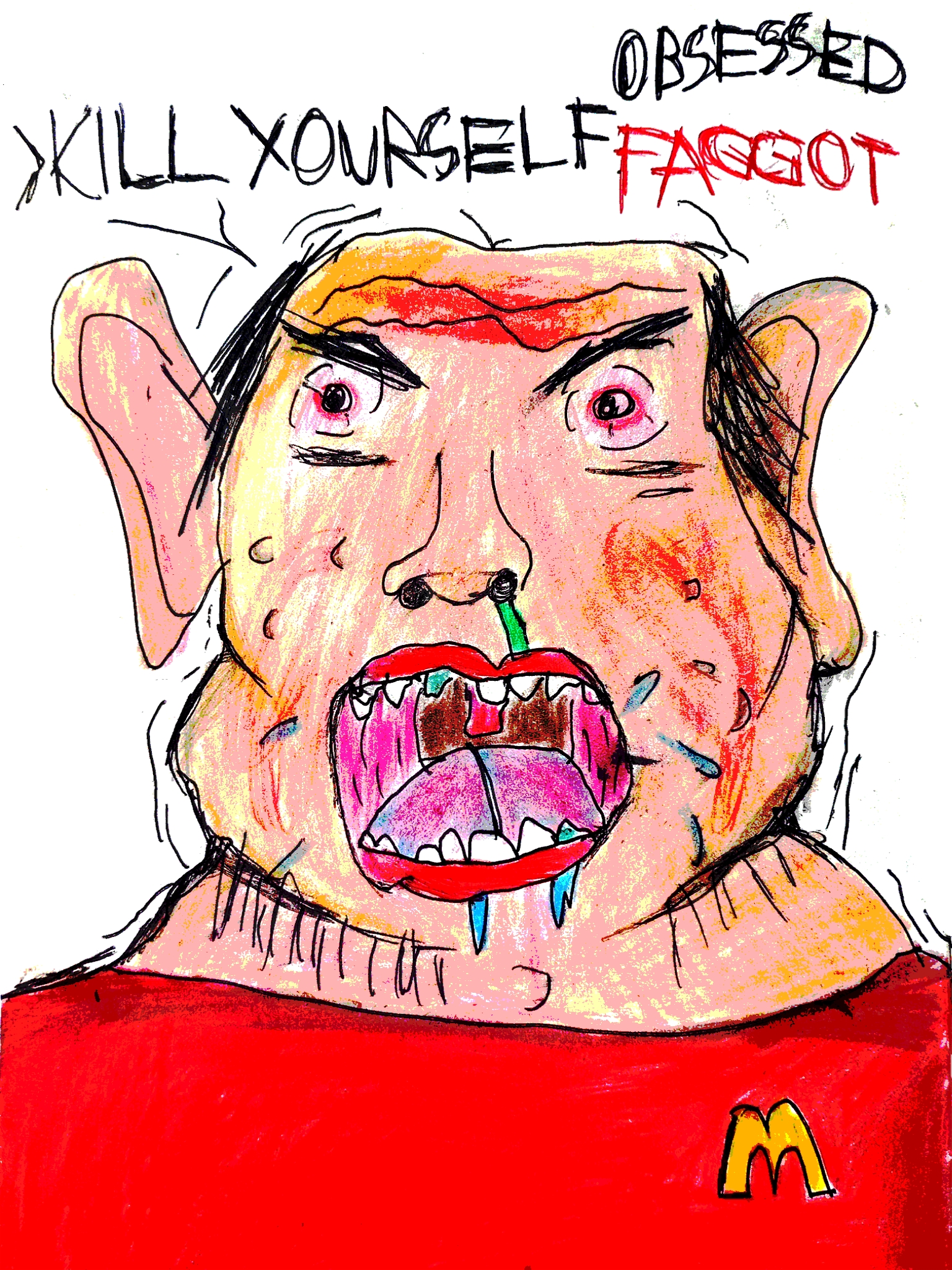 cuomo, classic amerimutt, impish soyak ears, ishish soyak ears, amerimutt, 1soyjak, angry, bloodshot eyes, boogers, drawing