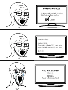 soyak, soyak (crying), 3soyjaks, ban, banned, banned user, bloodshot eyes, clothes, comic, crying