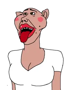 impish soyak ears, ameribimbo, impish amerimutt, amerimutt, femjak, foidjaks, 1soyjak, ahegao, asian, breasts