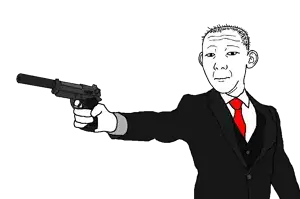 kuzjak, arm, bald, balding, beretta, beretta 92, closed mouth, clothes, firearm, gun