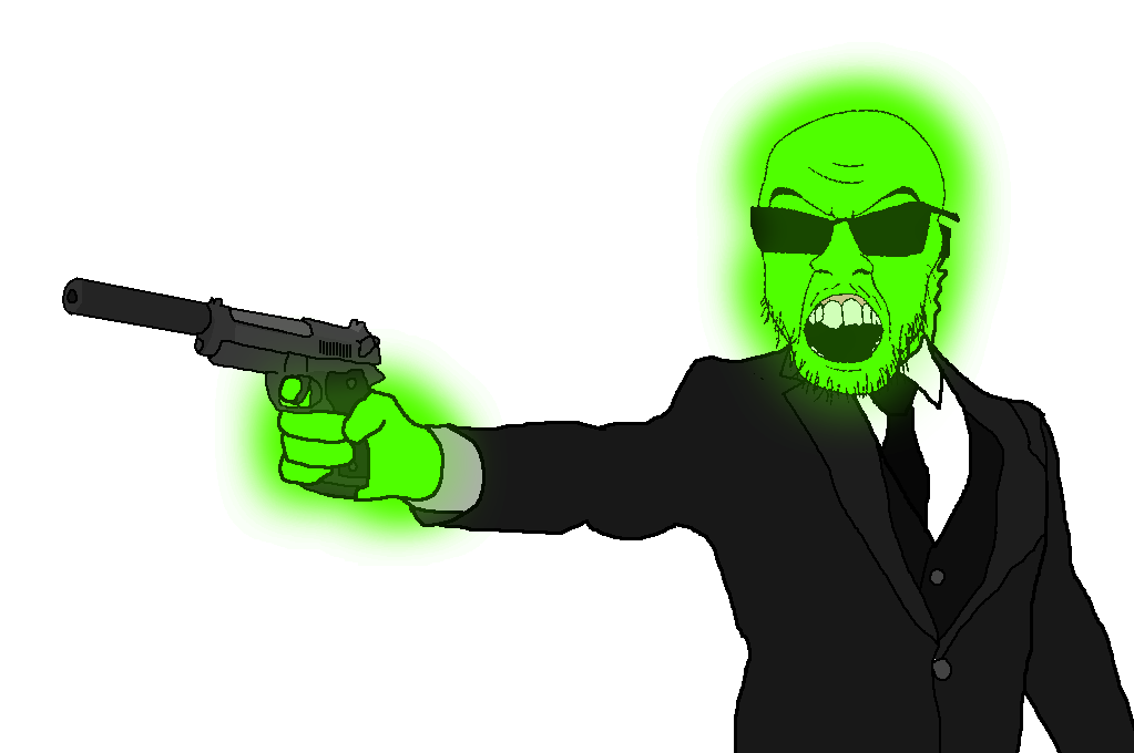 feraljak, wholesome feraljak, glowie, arm, beretta, beretta 92, central intelligence agency, closed mouth, clothes, earpiece