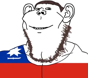 impish soyak ears, impish aryan ears, 1soyjak, brown hair, buff, chad, cheekbones, chile, chilean, chilean win