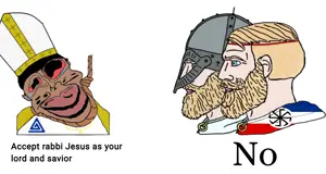 yes chad, chudjak, jartycuck, patrick, 1soyjak, beard, black hair, blonde hair, bloodshot eyes, blue eyes