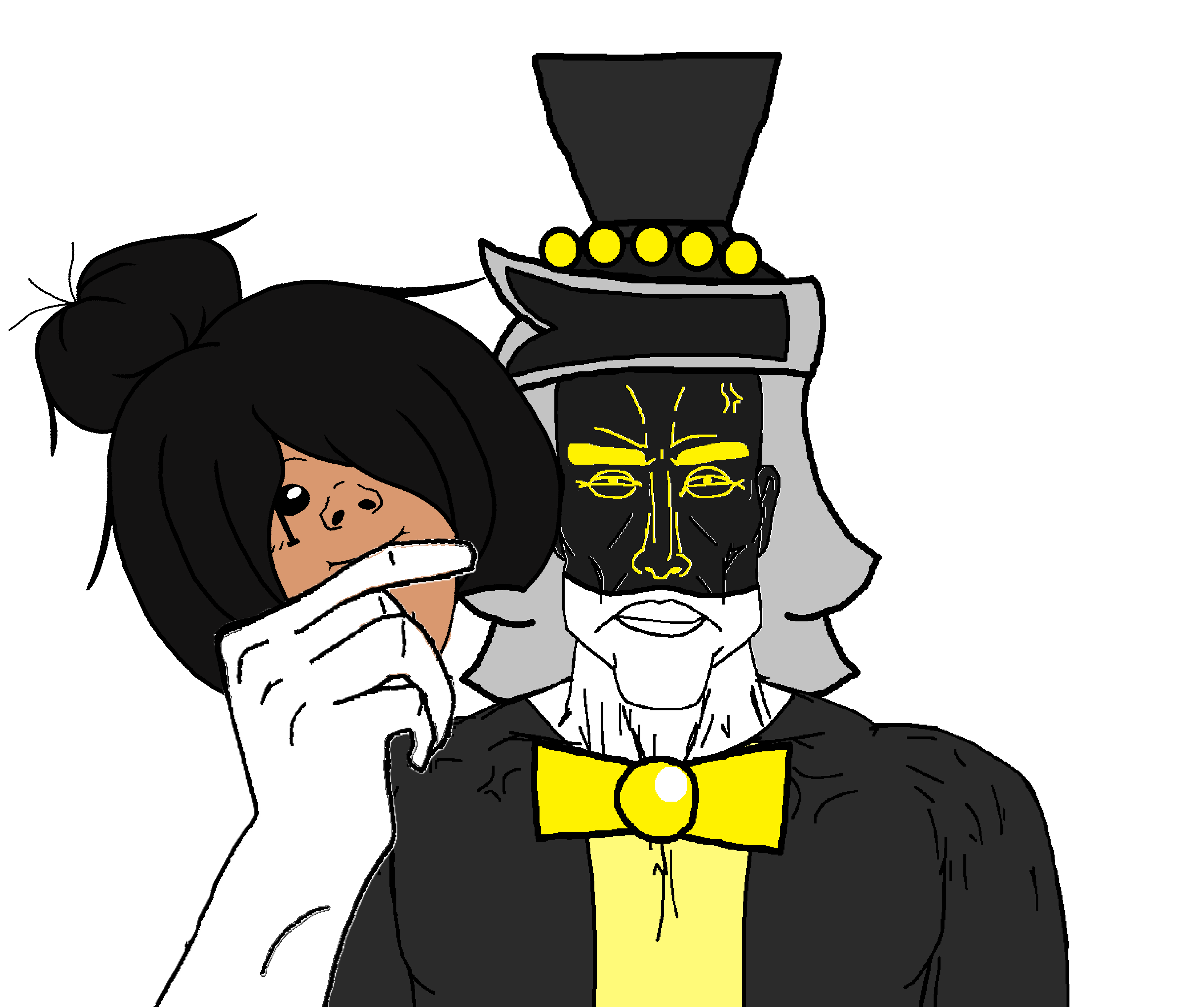 maya schoppenboer, bernd, chudjak, bridget, perceptive chud, perceptive chud front, 2soyjaks, black eyes, black hair, black skin