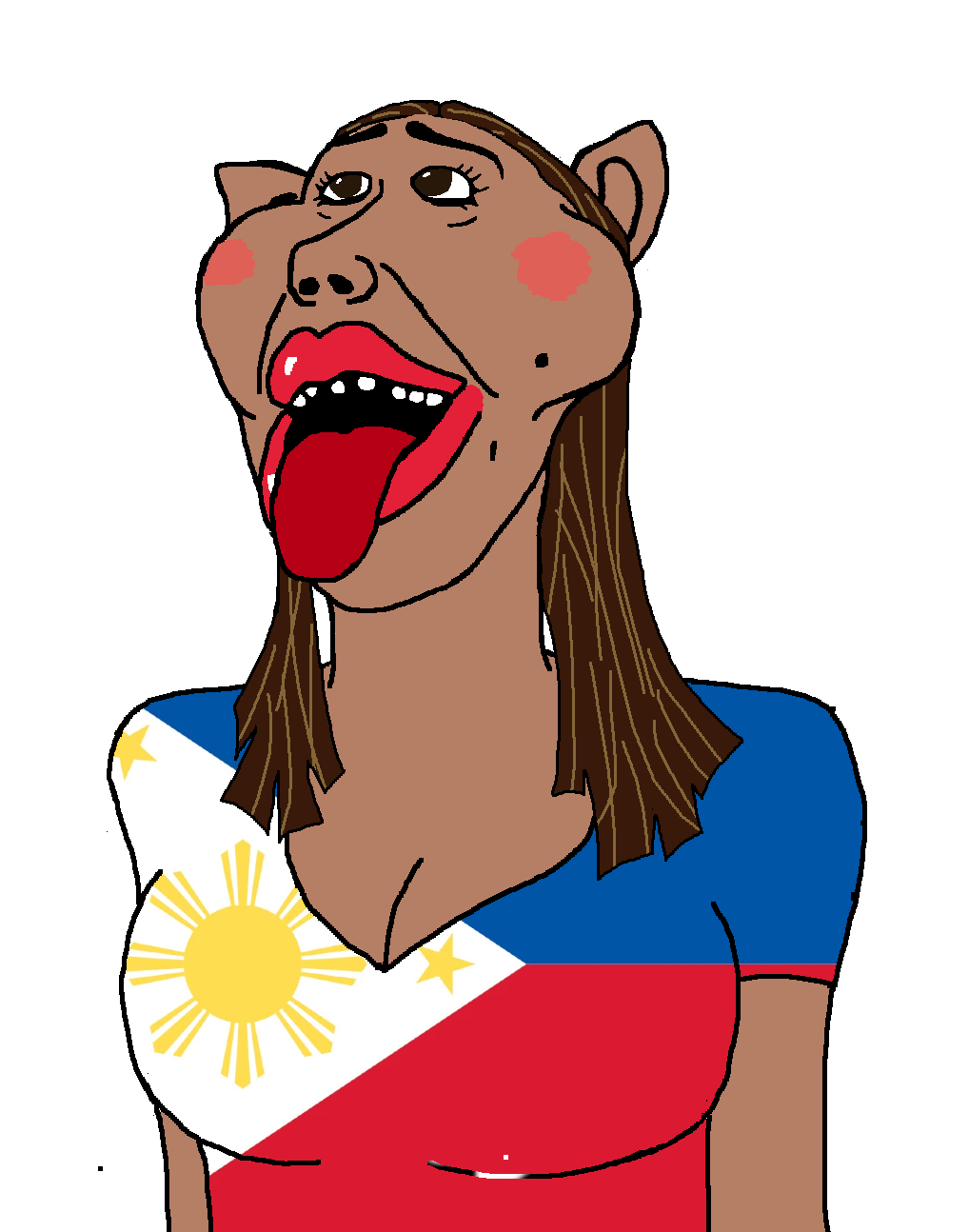 impish soyak ears, ameribimbo, impish amerimutt, amerimutt, femjak, foidjaks, 1soyjak, ahegao, asian, breasts