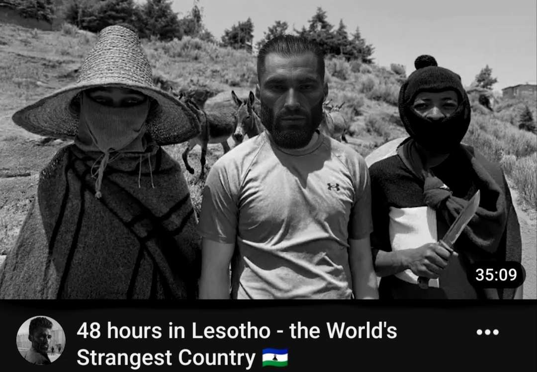 gigachad, gigachaded, 1nas, animal, balaclava, basotho, beard, black hair, brown beard, closed mouth