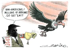 donald trump, gigachad, gigachaded, adolf hitler, aids, animal, bird, black eyes, black hair, black text