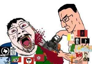 yes chad, bernd, chudjak, chainsaw bernd, chudjak front, muscular chud, aryan, xitter memes, 1488, 2soyjaks
