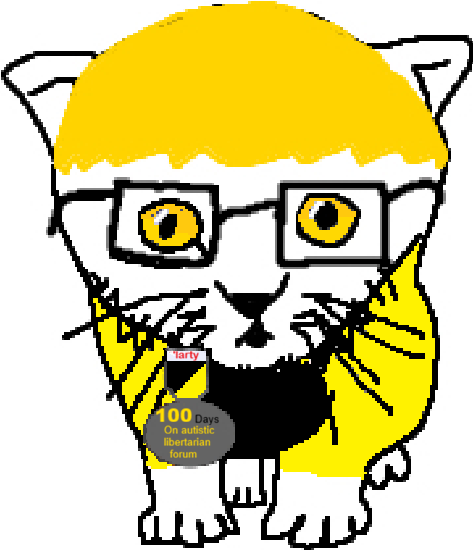 pupsektant, natejak, anarcho-capitalism, ancap, animal, badge, blonde hair, cat, cat ears, clothes