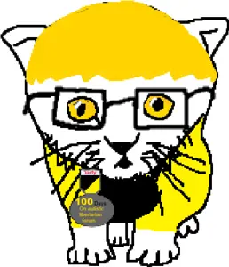 pupsektant, natejak, anarcho-capitalism, ancap, animal, badge, blonde hair, cat, cat ears, clothes