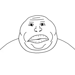 njr, meximutt, oalgomutt, 1soyjak, angry, bald, big lips, black eyes, closed mouth, fat