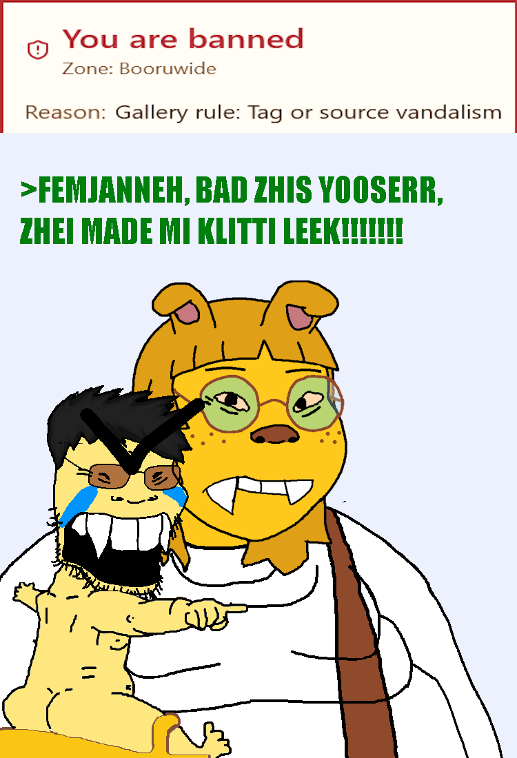 femjanny, soykio kid, soykio girl, femjak, 1soyjak, angry, animal, animal ears, arm, asian