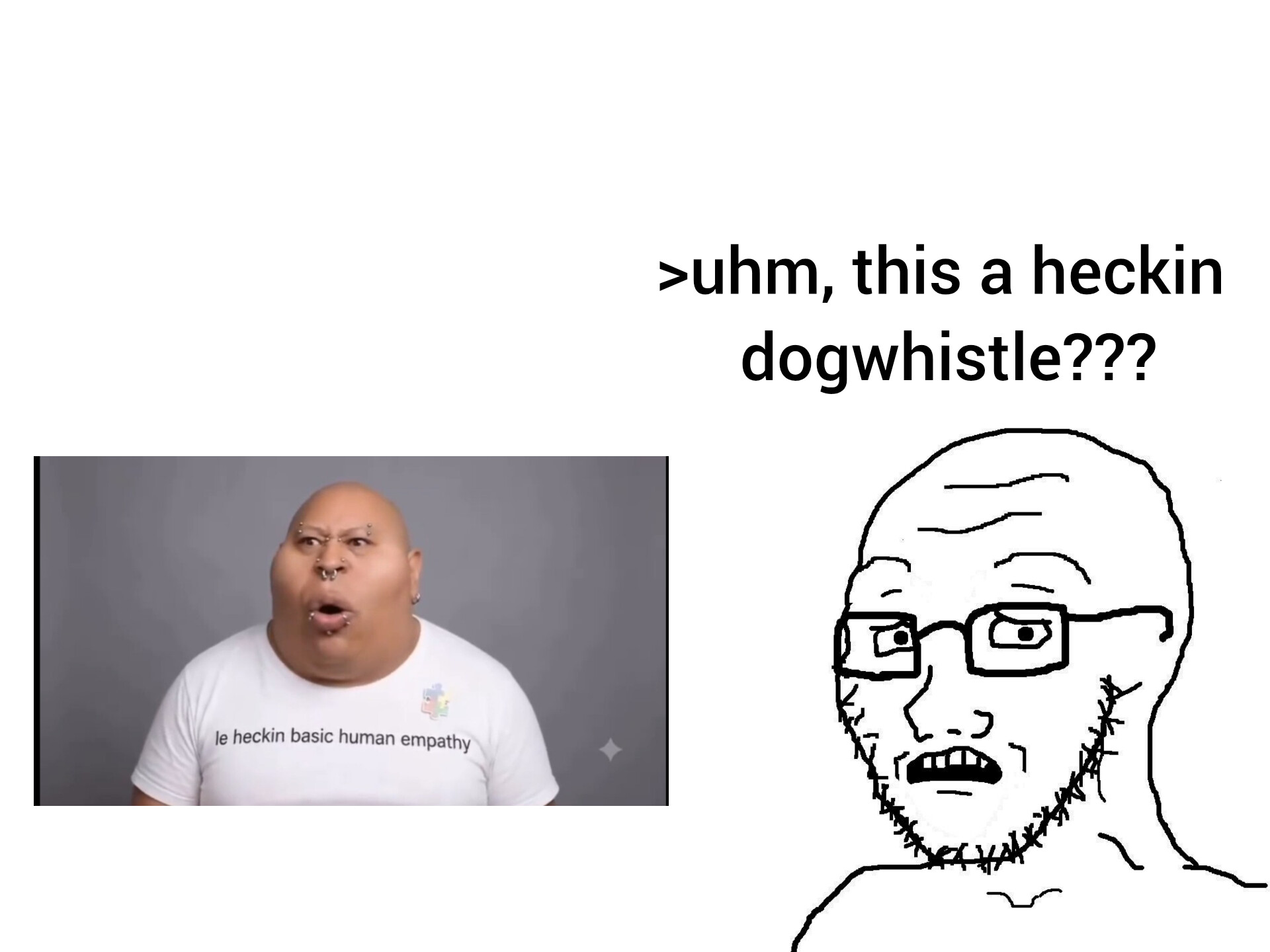 meximutt, soyak, chinkmutt, soyak (concerned), 2soyjaks, angry, bald, basic human empathy, black eyes, closed mouth