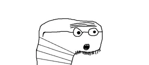 wormjak, 1soyjak, black eyes, glasses, lines, open eyes, open mouth, stubble, uncolored skin, white background