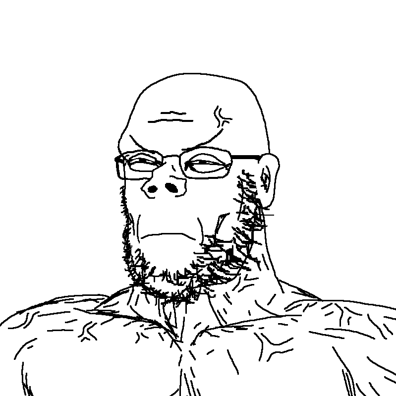 chudjak, gapejak, perceptive chud, perceptive gapejak, fusionjaks, 1soyjak, angry, bald, buff, closed mouth