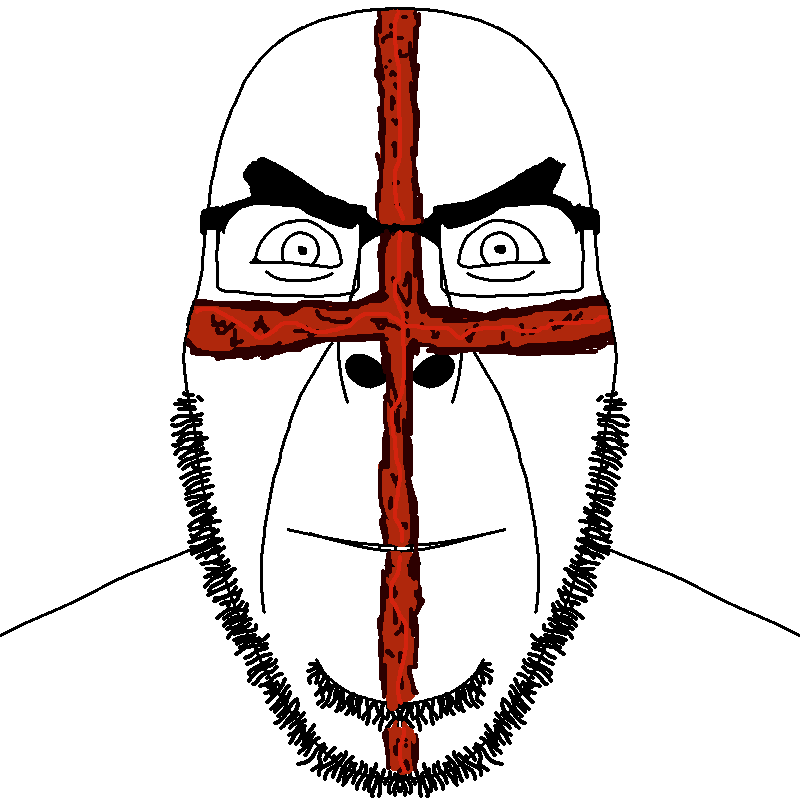 cobson, cobson front2, 1soyjak, angry, beard, bushy eyebrows, closed mouth, crazy, crossed, front view