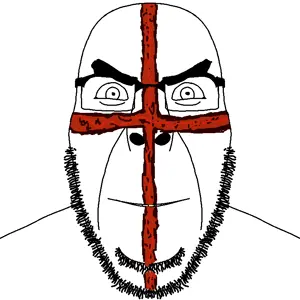 cobson, cobson front2, 1soyjak, angry, beard, bushy eyebrows, closed mouth, crazy, crossed, front view