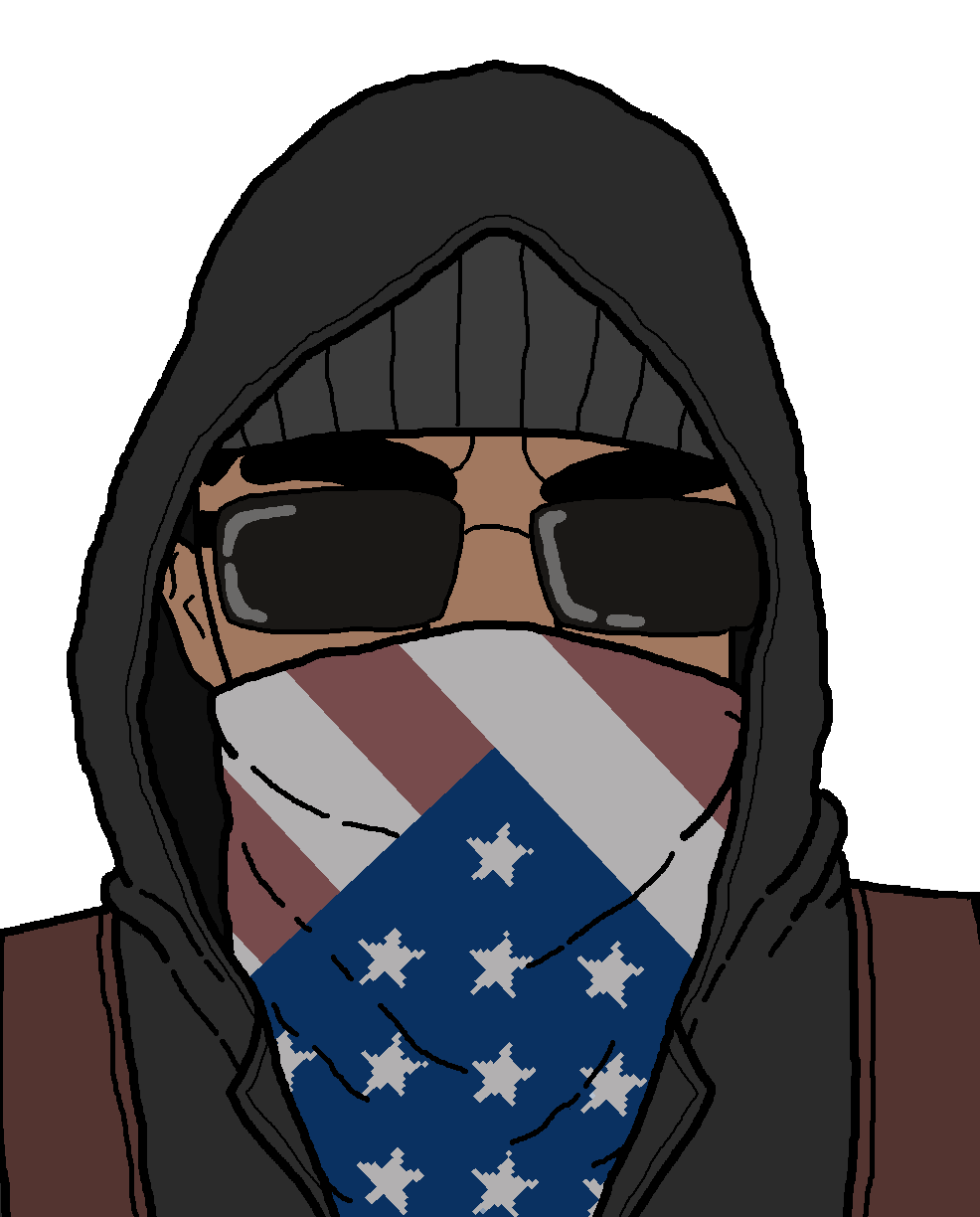 chudjak, patrick, 1soyjak, anarchist, backpack, bandana, beanie, bushy eyebrows, clothes, ear