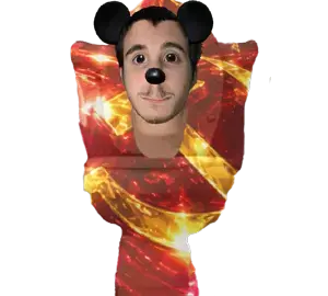 mickey mouse, silver surfer, black hair, brown eyes, closed mouth, commie, communism, communist, front view, full body