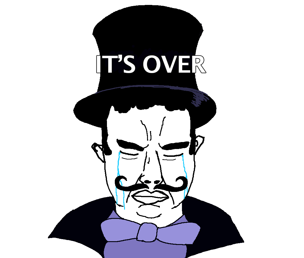 chudjak, chudjak front, its over, 1soyjak, bowtie, closed eyes, closed mouth, clothes, crying, deadlock