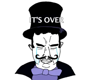 chudjak, chudjak front, its over, 1soyjak, bowtie, closed eyes, closed mouth, clothes, crying, deadlock