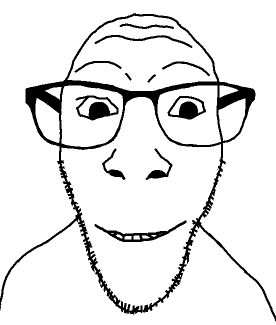 dylanjak, 1soyjak, bald, black eyes, dylan klebold, eyebrows, forehead lines, forehead wrinkles, front view, glasses