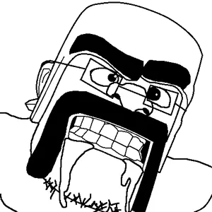barbarianjak, 1soyjak, angry, bald, black eyes, buff, bushy eyebrows, cobson killer, front view, glasses