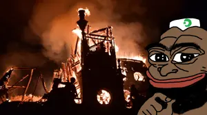 In France, protesters burned down a 143-year-old church.