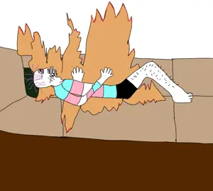 bernd, troonjak, 1soyjak, black eyes, bloodshot eyes, burning, crying, death, drawn background, fire