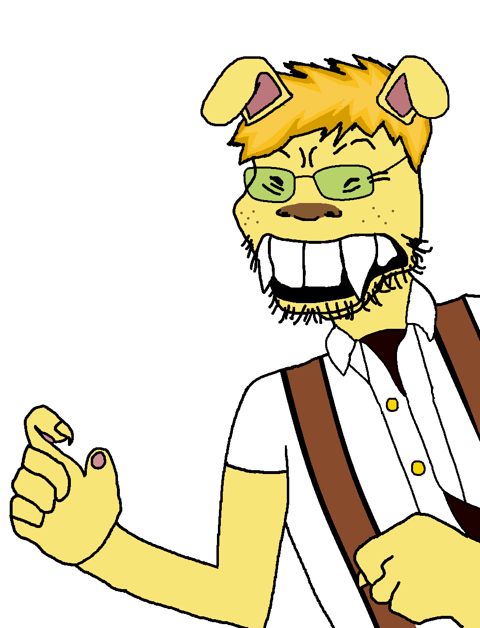 femjanny, soykio kid, femjak, 1soyjak, angry, animal, animal ears, arm, asian, black eyes