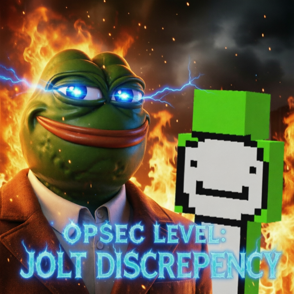 pepe, opsec level, bald, black eyes, blue lightning, closed mouth, clothes, clouds, drawn background, dream