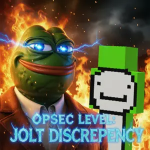 pepe, opsec level, bald, black eyes, blue lightning, closed mouth, clothes, clouds, drawn background, dream