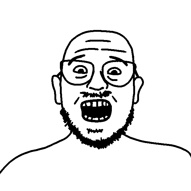 billson, remastered soyjaks, bald, beard, ear, ears, forehead lines, front view, looking at you, looking down