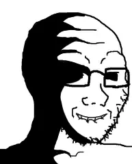 soyak, rapeson, 1soyjak, bald, black eyes, closed mouth, glasses, head, looking to the right, nose