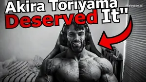gigachad, deserved it, akira toriyama, anime, arrow, background, beard, bed, black hair, buff