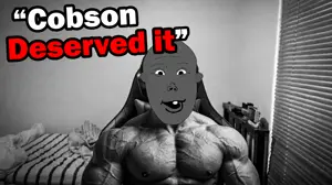 gigachad, cobson, vlodson, deserved it, 1soyjak, bald, black eyes, buff, ear, front view