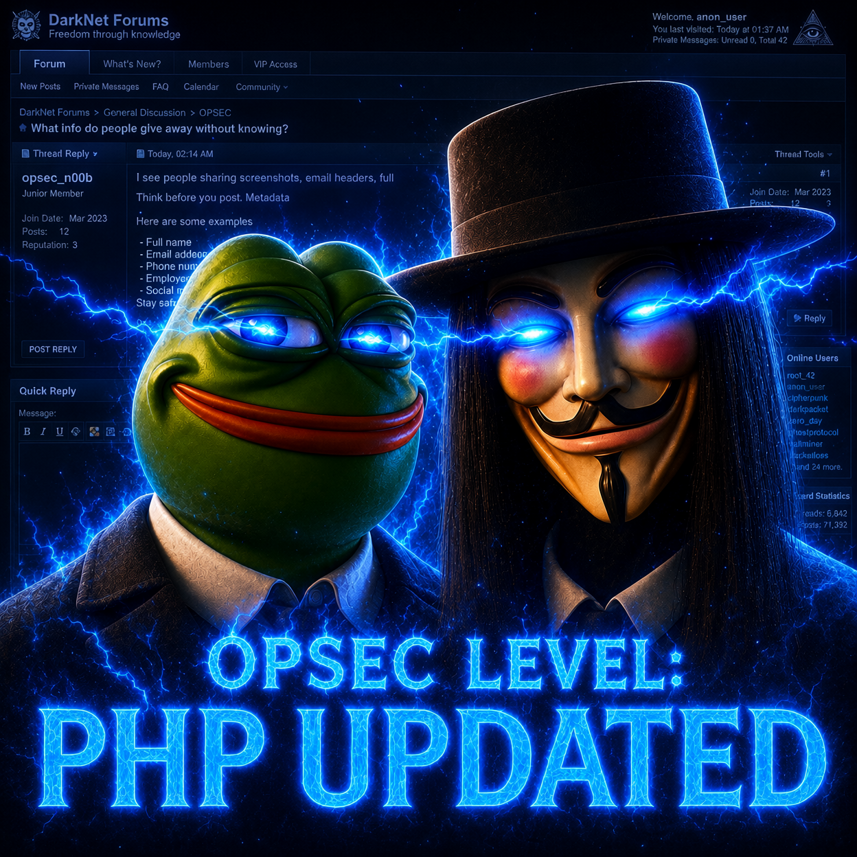 opsec demon, pepe, pepelaugh, pepejak, opsec level, anonymous, bald, black hair, blue background, blue eyes