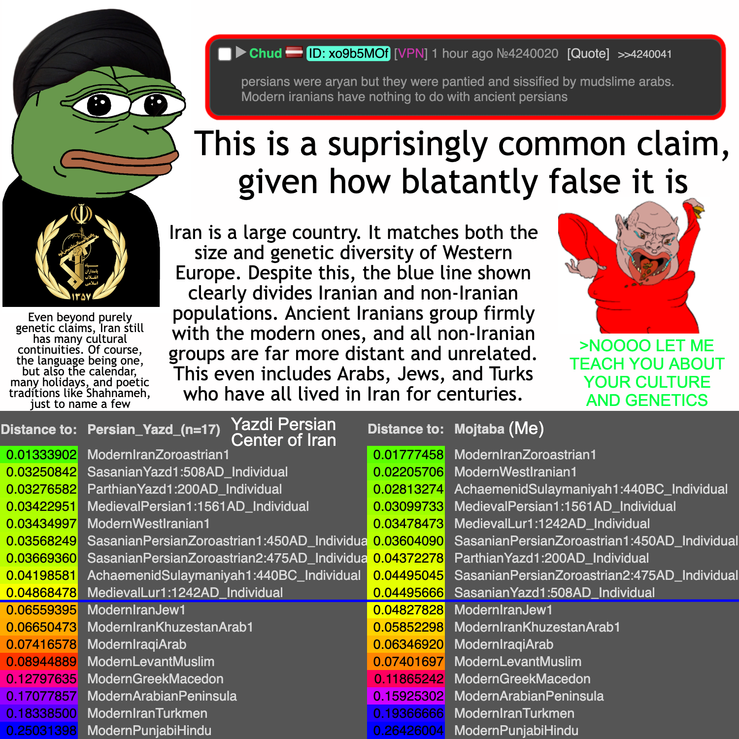 classic amerimutt, pepe, amerimutt, achaemenid empire, g25, genetics, infographic, iran, irgc, no beard