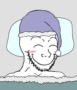 soyak, soyak (cheeky), cheeky, 1soyjak, bald, blush, cheeky, closed eyes, closed mouth, clothes