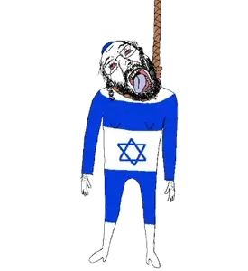 bernd, hanging troonjak, troonjak, 1soyjak, ack, beard, black hair, bloodshot eyes, crying, curly hair