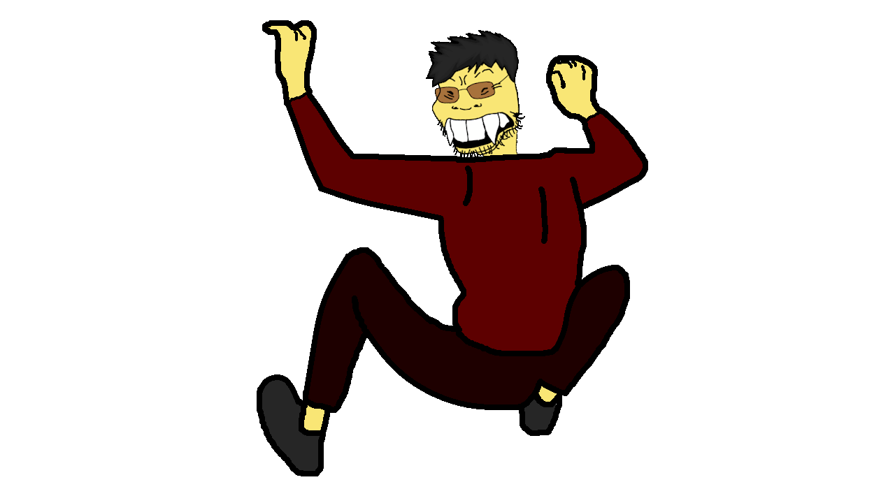 soykio kid, 1soyjak, angry, animated, asian, black eyes, black hair, buck teeth, claw, clothes