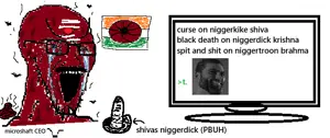 gigachad, soyak, soyak (crying), 1soyjak, angry, animal, bald, black hair, bloodshot eyes, buff