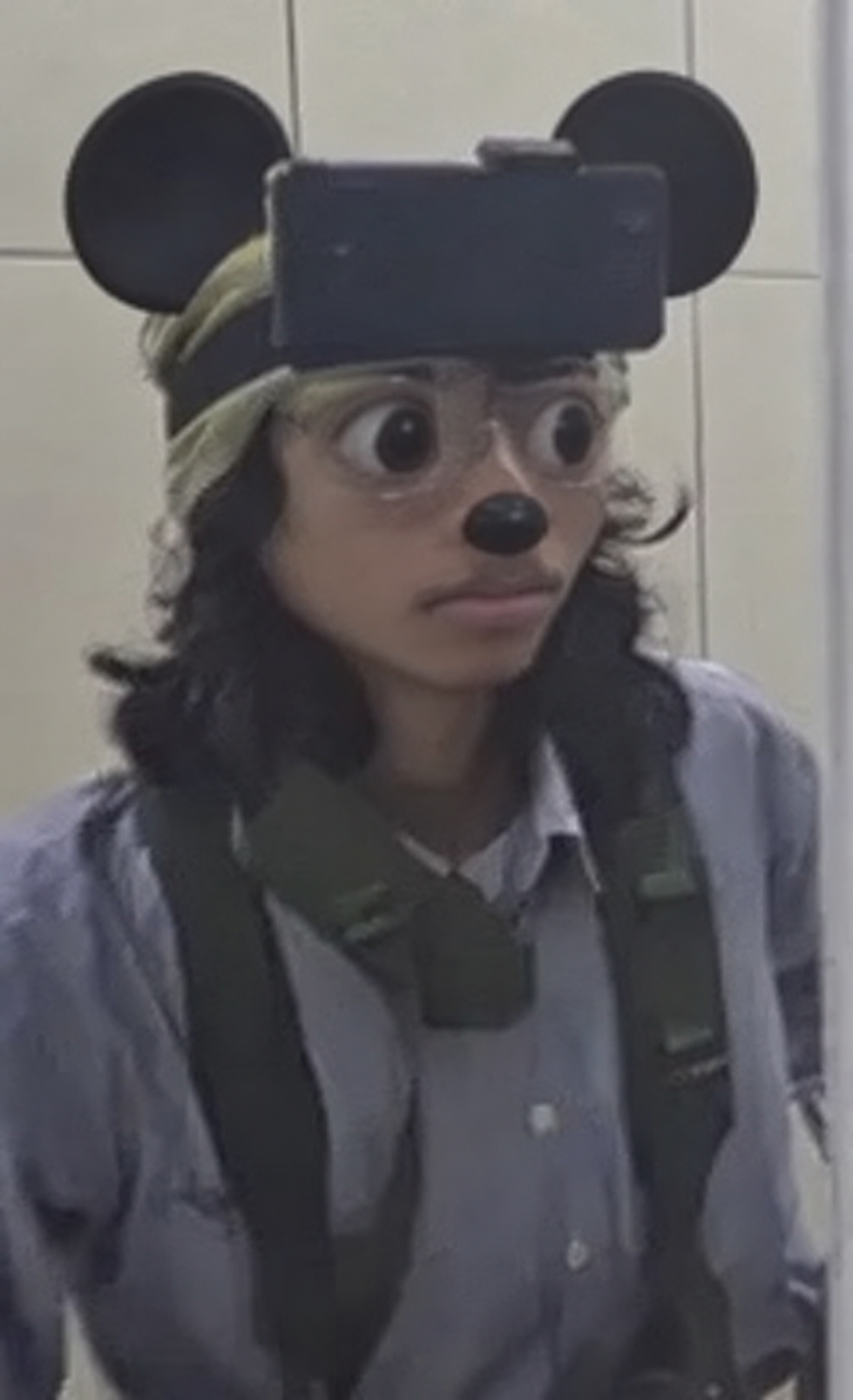 mickey mouse, irl soyjaks, 1nas, animal, ar, arm, backpack, bathroom, black eyes, black hair