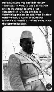 gigachad, beard, belt, black eyes, black hair, bosnia, closed mouth, clothes, communism, english text
