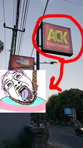 bernd, hanging troonjak, troonjak, 1soyjak, ack, black eyes, bloodshot eyes, dead, dying, fried chicken