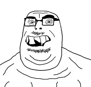 cobson, soykio kid, olgolstein, sarajevo kid, 1soyjak, bald, chin, crooked teeth, double chin, fat