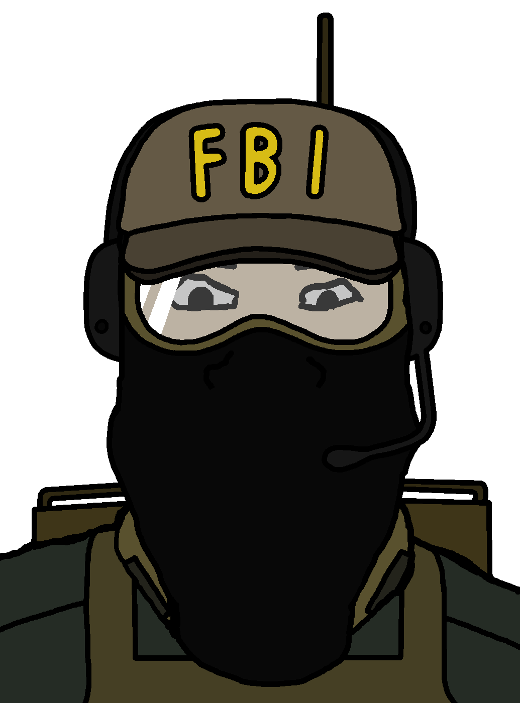 markiplier soyjak, neutralplier, 1soyjak, black eyes, cap, clothes, face mask, federal bureau of investigation, goggles, hat